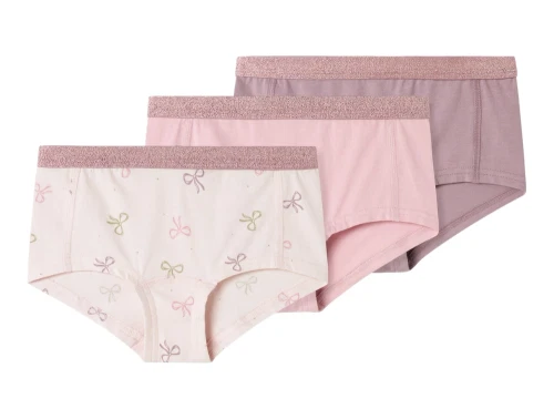 Name It hipsters i rosa med sløjfeprint 3 pak